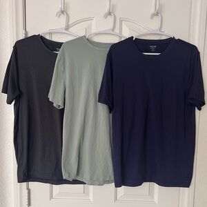 Short Sleeve, Soft Crew T-Shirts in Charcoal, Sage, Navy